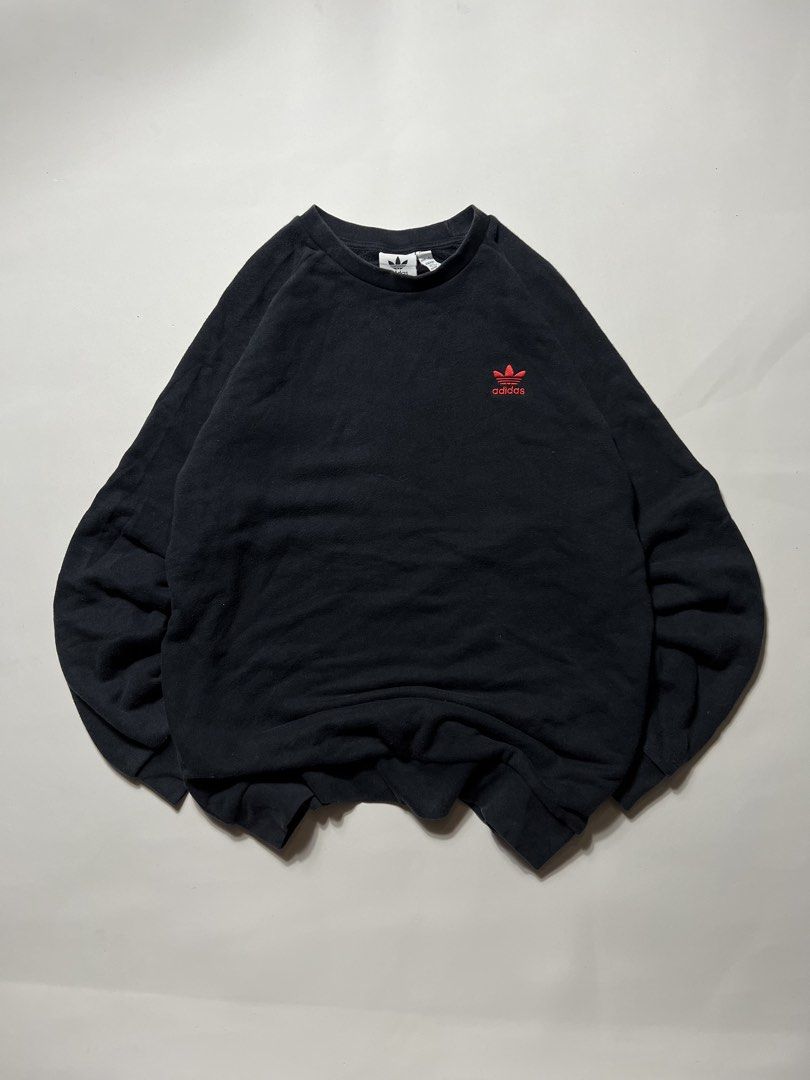Adidas small trefoil embroid logo sweatshirt (Category: Hoodies) located in Manila. Submitted by tripnimichael (Listing ID 1465462367, Image 1). Description: Size-xl Width-23 Length-29 Issue-None .