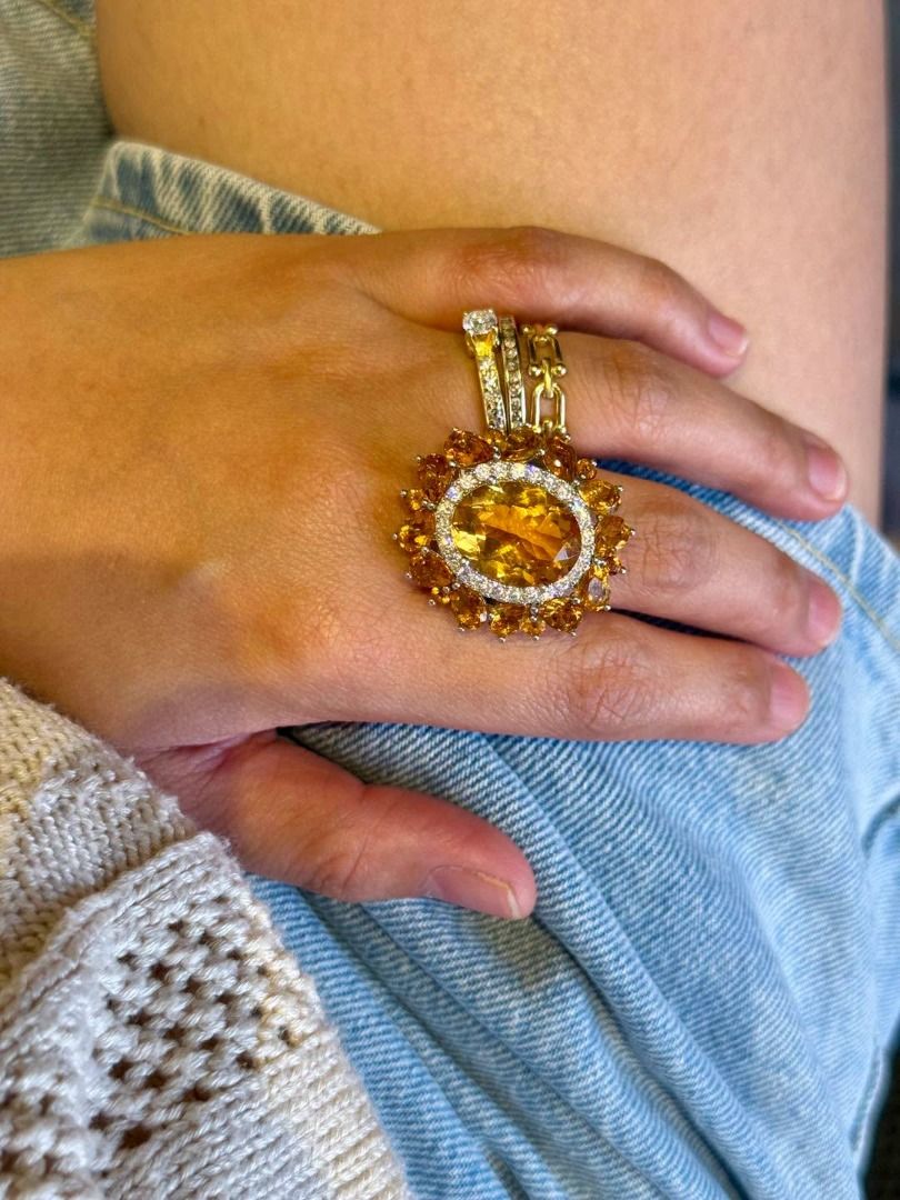 ADJUSTABLE NATURAL CITRINE STATEMENT RING (Category: Rings) located in Baguio. Submitted by asna_taku (Listing ID 1465475036, Image 2). Description: ✨ NATURAL CITRINE STATEMENT RING ✨ A golden glow that instantly elevates your look. 💛 Featuring a beautiful natural citrine centerpiece in an intricate, luxurious S925 setting—perfect for ladies who love standout pieces with a classy vintage feel. 💛 Natural Citrine ✨ S925 Silver 💰 ₱10,580 A true s