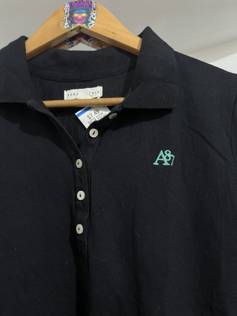Aeropostale black Polo “A87” (Category: Others Tops) located in Rodriguez. Submitted by eczts (Listing ID 1465433541, Image 3). Description: Excellent.