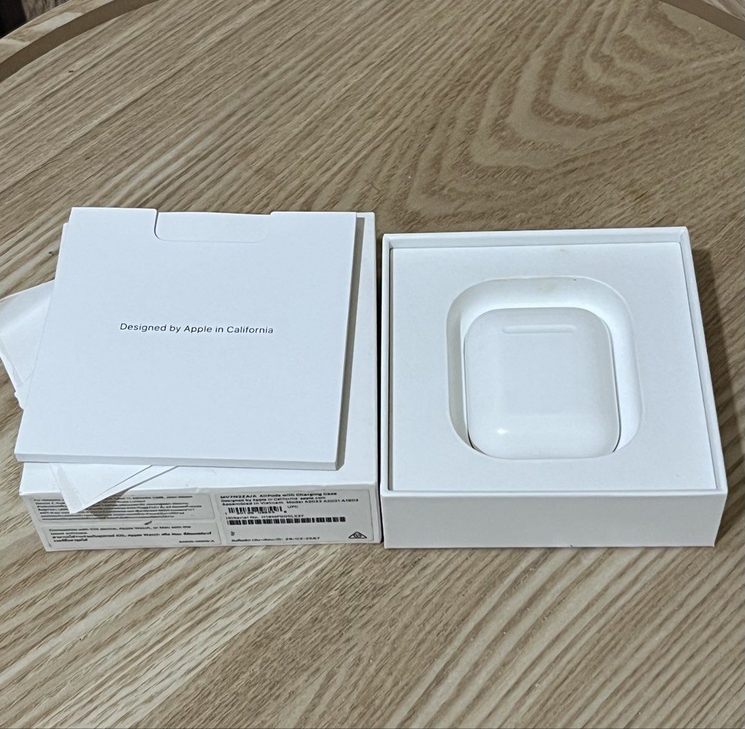 Airpods gen 2 (Category: Earphones) located in Santa Rosa. Submitted by chaannecs (Listing ID 1465441917, Image 1). Description: Apple airpods gen 2 With box and receipt No issues 3,000 Sta rosa laguna area.