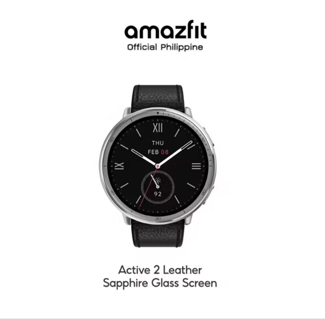 Amazfit Active 2 Premium Version (Category: Wearables & Smart Watches) located in Pasig City. Submitted by pattypotato_ (Listing ID 1465533410, Image 1). Description: Amazfit Active 2 Watch Premium Version Unused original leather strap and unused original orange strap Extremely good condition, no scratches/dents and no issues .