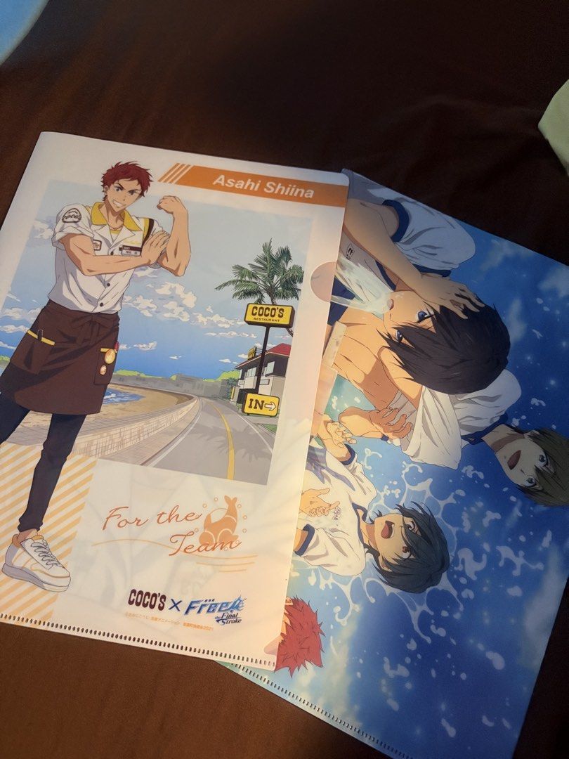 Anime file folders (Category: Stationery & School Supplies) located in Manila. Submitted by wearly.fits (Listing ID 1465542723, Image 1). Description: FREE! – The Final Stroke × COCO’S | Asahi Shiina Japanese Clear Files 🇯🇵✨ Selling 2 pcs Japanese collaboration clear files featuring Asahi Shiina from Free!–the Final Stroke– 💙🧡 ✨ COCO’S × Free! collaboration ✨ Asahi Shiina design ✨ Includes 2 different designs ✨ Japanese release / original col