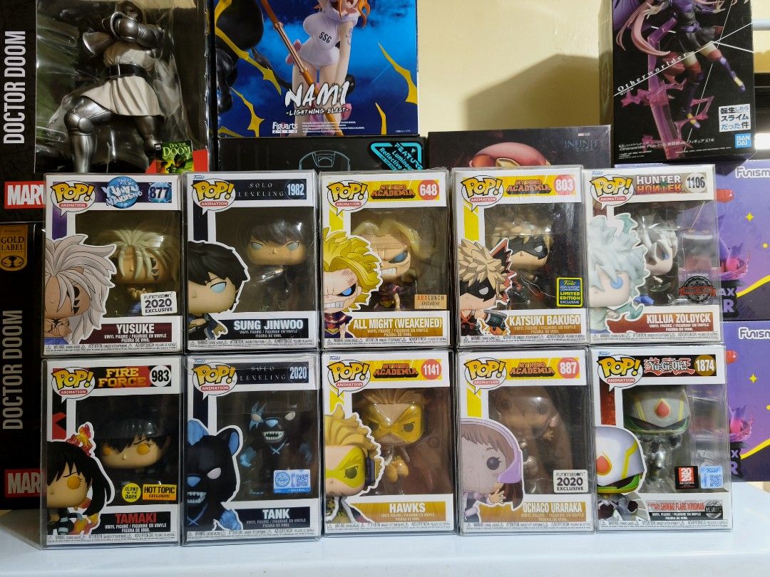 Anime Funko pop (Category: Figurines & Statues) located in Manila. Submitted by daily.tipid (Listing ID 1465468879, Image 1). Description: 🚨𝐑𝐚𝐧𝐝𝐨𝐦 𝐀𝐧𝐢𝐦𝐞 𝐅𝐮𝐧𝐤𝐨 𝐏𝐨𝐩 𝐖𝐚𝐥𝐥 𝐃𝐢𝐛𝐬🚨 Yusuke - 1,099 Tamaki - 1,499 Sung Jinwoo - 799 Tank - 1,099 All Might Weakened - 650 Hawks - 650 Katsuki Bakugo - 999 Ochaco Uraraka - 699 Killua Zoldyck - 999 Yugioh Shining Flare Wingman - 1,599 For bundle deals, pm agad.