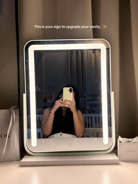 ANKO White LED Mirror (Category: Mirrors) located in Manila. Submitted by charmscollections (Listing ID 1465438028, Image 2). Description: Brand New and Ready to Ship 💯% Original bought from Anko 2,400 - Original price > 52cm(H)x40cm(W)x12cm(D) > touch sensor switch control > adjustable brightness > adjustable viewing angle > 3 color light settings: cool, warm and natural MOP - GCash•BPI•UB .