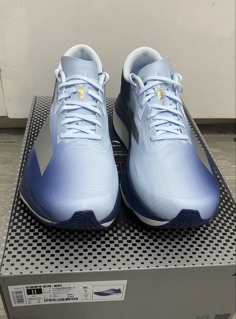 ANTA Zone 2 Running Shoes Size US 11 (Category: Sneakers) located in Manila. Submitted by hale1821 (Listing ID 1465435056, Image 2). Description: - Brand: ANTA Running Shoes Frozen Blue - Size: US 11 / EUR 45 / 280mm - Condition: Used once at the gym. Rfs: not my type. .