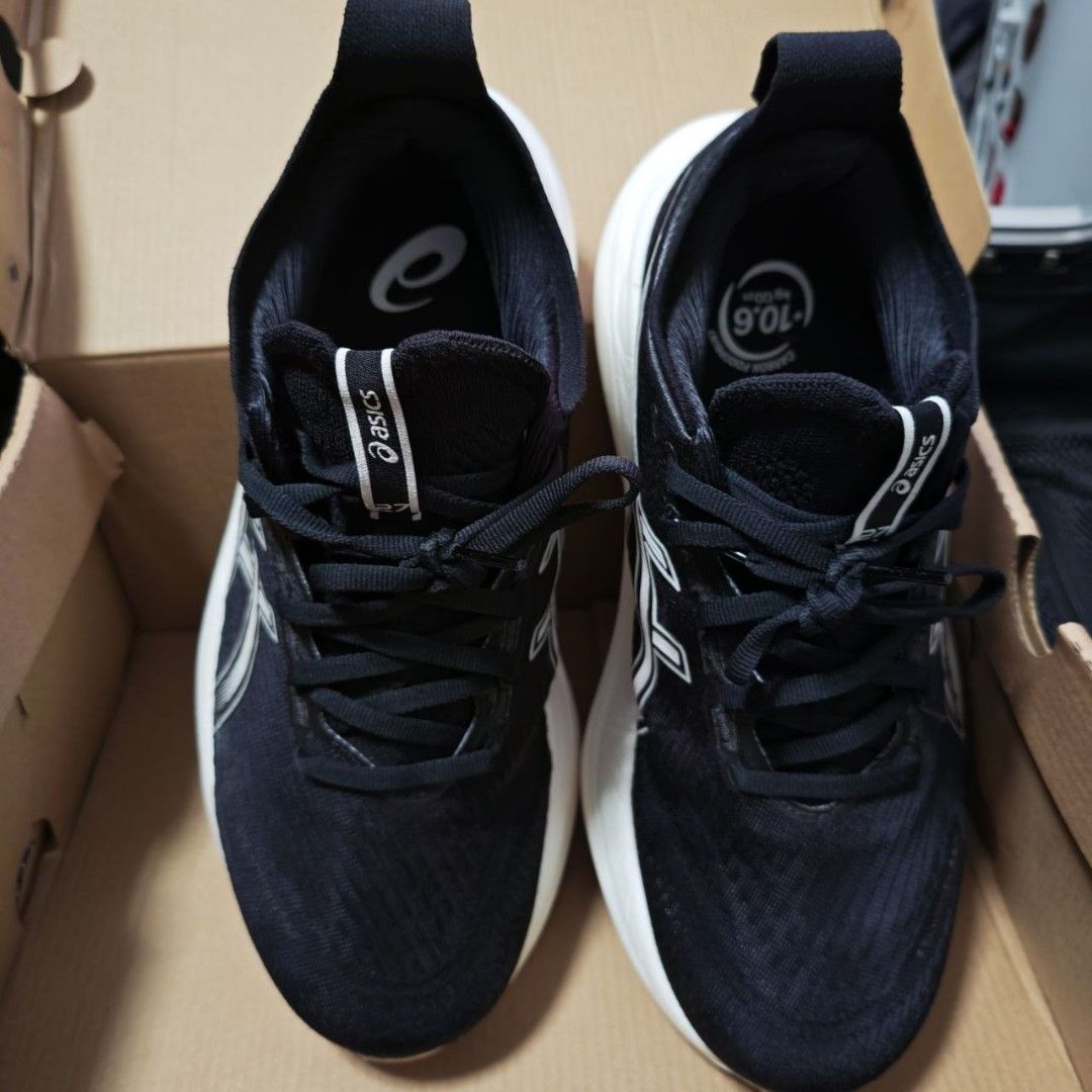 ASICS Gel Nimbus 27 (Category: Casual Shoes) located in Marilao. Submitted by twentyfirst01 (Listing ID 1465552680, Image 3). Description: Size: 7.5 US mens (actual size can also fit to 8 US mens) Condition: Mint Condition, no issue, used 2 times, Bought in Singapore. OG Price: 205SGD(10k Php). Selling Price: P7,500.00. .