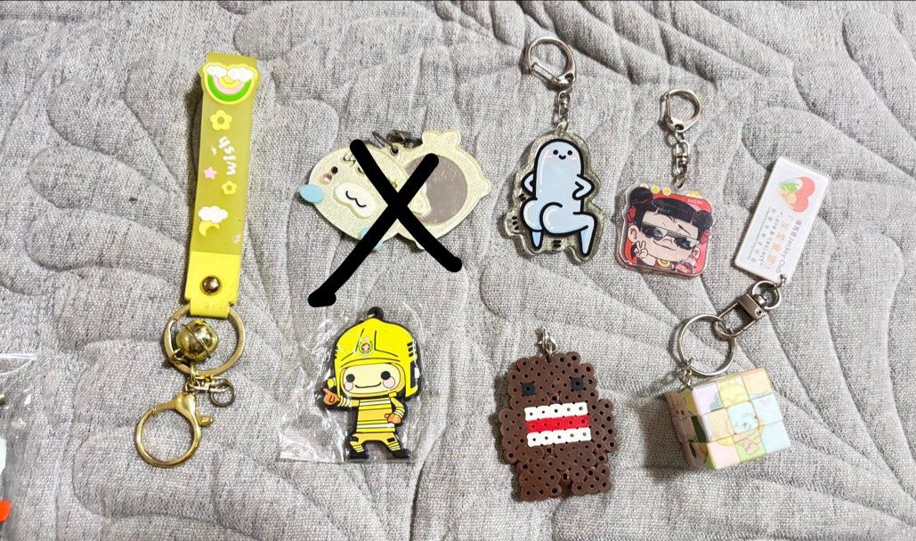 Assorted keychains and trinkets- sold per piecd (Category: Character Goods) located in Calamba. Submitted by cur8d (Listing ID 1465051679, Image 1). Description: 20 each .