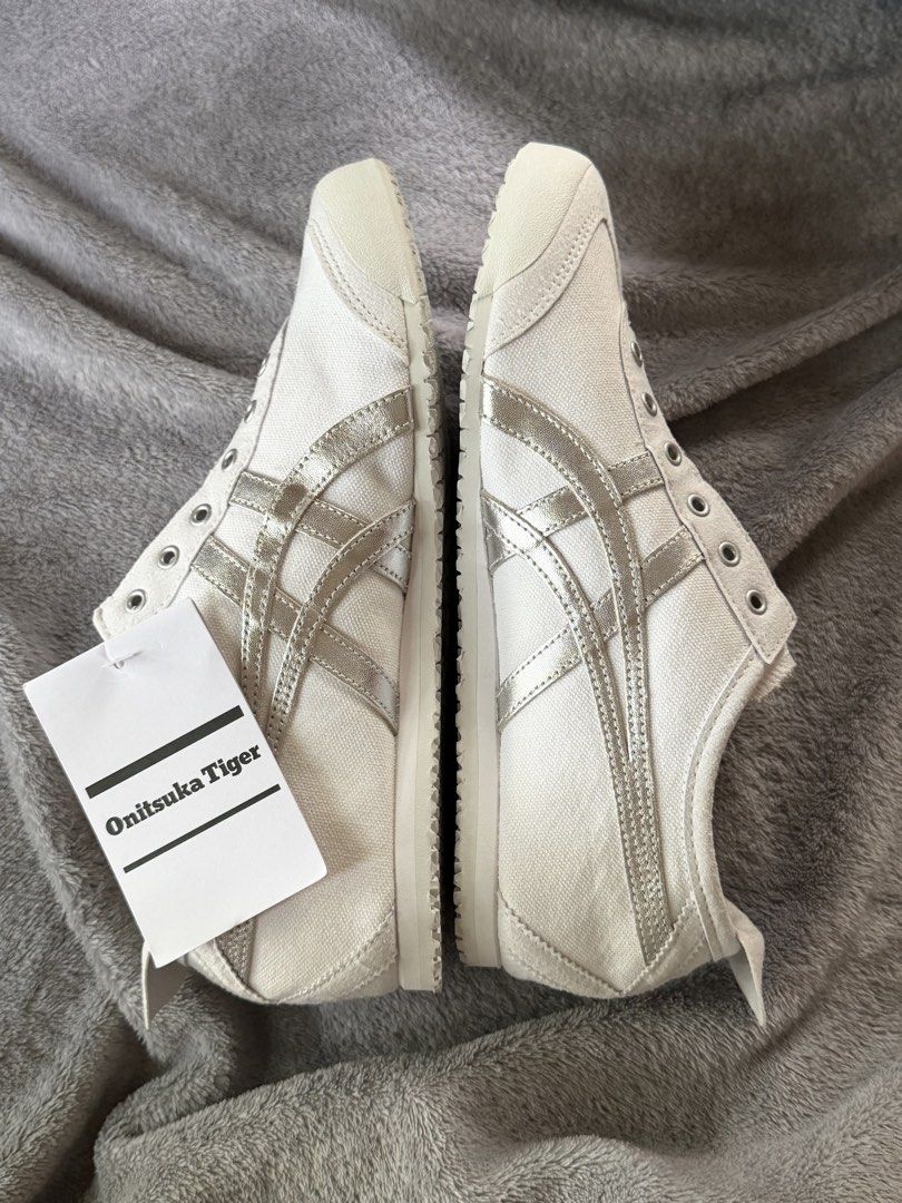 [25CM] Authentic Onitsuka Tiger Mexico 66 Slip-On White/Silver (Category: Sneakers) located in Caloocan City. Submitted by lovedbyzee (Listing ID 1465518816, Image 3). Description: ₊˚⊹♡ ➔ Size: US 6.5 // 25CM ₊˚⊹♡ ➔ 100% brand new, no issues! ₊˚⊹♡ ➔ Comes with original paper bag ₊˚⊹♡ ➔ NEGOTIABLE for sure buyers 🤍 ₊˚⊹♡ ➔ RFS: Doesn’t fit me, and I already bought a replacement pair. ₊˚⊹♡ ➔ Note: No shoe box included as it was left behind at the J