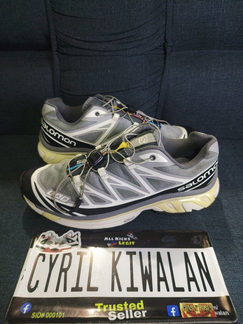 Authentic Salomon XT-6 Slab Guanzo Black (Category: Sneakers) located in Baguio. Submitted by ckiwalan (Listing ID 1465460952, Image 2). Description: For sale Authentic Excellent condition Signs of use only No major issue Thick outsole Lightweight Soft and comfy Baguio city can ship nationwide.