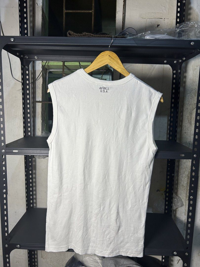 AVIREX MEN PLAIN TANKTOP (Category: Tshirts & Polo Shirts ) located in Manila. Submitted by findswearv2_ (Listing ID 1465414237, Image 2). Description: AVIREX MEN PLAIN TANKTOP Szie L on tag (W-18 L-28) Condition : Asnew Condition Color rate : 10/10 Issue : No any small or hidden issue Dm to purchased📩 📍Cavite.
