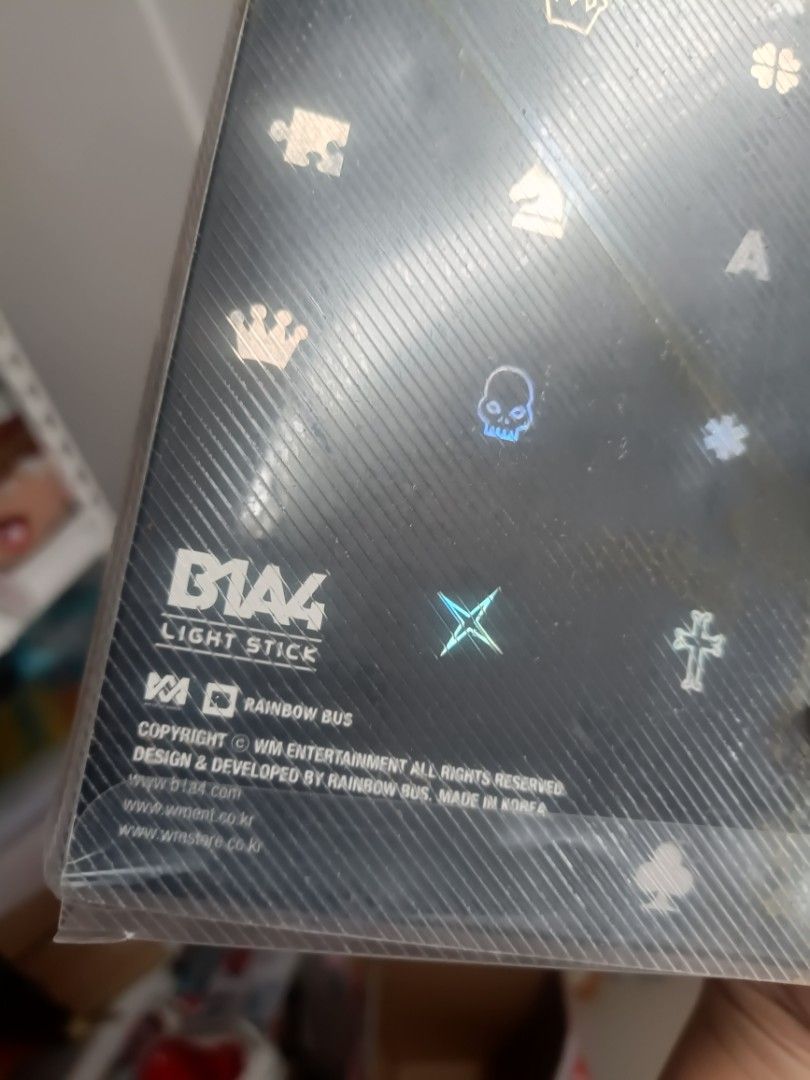 B1A4 Official Light Stick in Box (Category: K-Wave Merchandise) located in Baguio. Submitted by jamela.joy.shoppe15 (Listing ID 1465449725, Image 2). Description: - NOT WORKING FOR DISPLAY PURPOSES ONLY ‼️ - Iconic green skull head design with heart eyes and red bow tie - Authentic merchandise with official WM Entertainment and Rainbow Bus branding - Perfect for collectors .