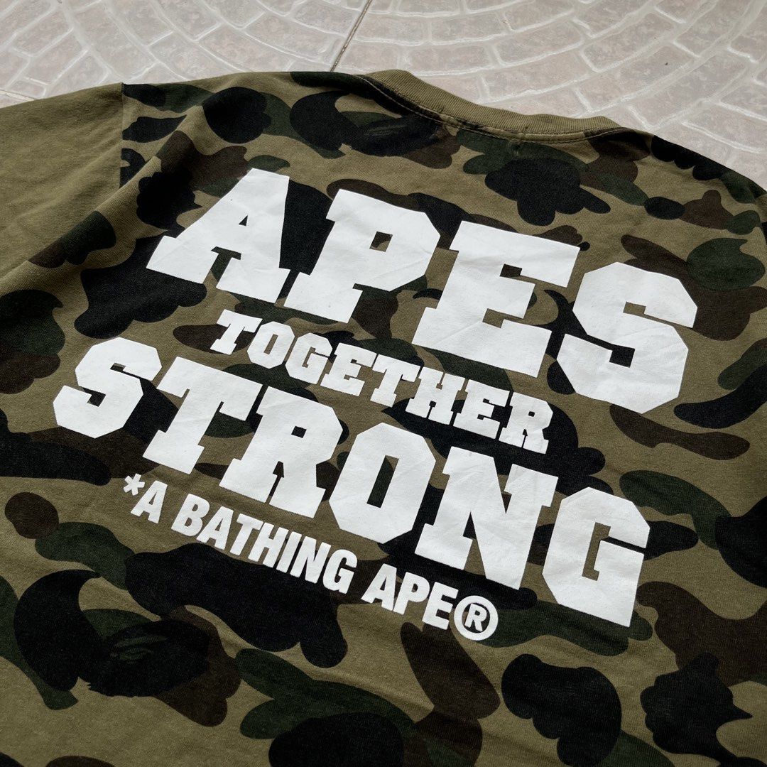 Bape (Category: Tshirts & Polo Shirts ) located in Bulacan. Submitted by yours_nato_mi (Listing ID 1465420251, Image 3). Description: BAPE Pocket Tee Size - XL on tag Dimes: W22, L28.5 Excellent Condition✅ mabago pa😍 1699 shipped.