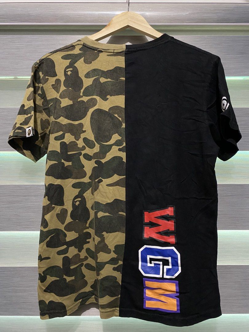 BAPE Shark Camo Split Tee Black Green Size XL (Category: Tshirts & Polo Shirts ) located in Butuan. Submitted by nielben13 (Listing ID 1465392112, Image 2). Description: - Brand: BAPE (A Bathing Ape) - Item: Split Shark Tee - Colorway: Black / Green Camo - Size: Med to Large - Details: Classic front shark graphic, vertical WGM lettering on the back, and Ape head sleeve tag - Issue Cut tags .
