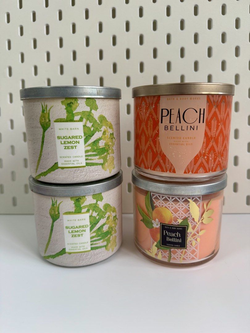 Bath & Body Works 3-Wick Scented Candles (Category: Home Fragrance) located in Marikina City. Submitted by aikavml (Listing ID 1465429599, Image 2). Description: Bath and Body Works 3-wick scented candles Island Margarita Strawberry Pound Cake Frosted Cranberry Cactus Blossom Pumpkin Clove Sugared Lemon Zest Peach Bellini Winter Sparkling Pear Riesling Perfect for gifts this holiday Paubos sale super mura na po nito compared to other sellers Auth