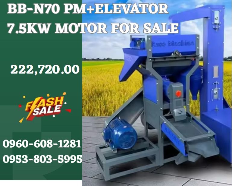 BB-N70 PM+ elevator 7.5kw motor for sale (Category: Construction Tools & Equipment) located in Caloocan City. Submitted by boldhawk_09f8ee (Listing ID 1465428710, Image 1). Description: ●Model # : BB-N70 PM+ Elevator ●Capacity :450kg-600kg/h ●Power Require :7.5W(11hp) ●Voltage :38 ●Size Machine: 820*830*1570mm ●Motor Size :550*360*350mm ●Gross weight :185kg(motor nit include) ●Spindle Speed L2800rpm/min ●mesh Size :Rice mill sieve1.3mm,0.7mm .