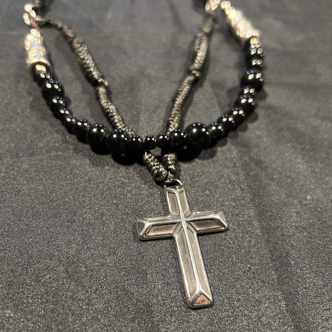 beaded steel cross necklace (Category: Jewelry) located in Manila. Submitted by sophialeigh (Listing ID 1465521069, Image 1). Description: handmade jewelry - stainless - adjustable - non tarnish 🏷️ alt y2k beads chainmail accessories.
