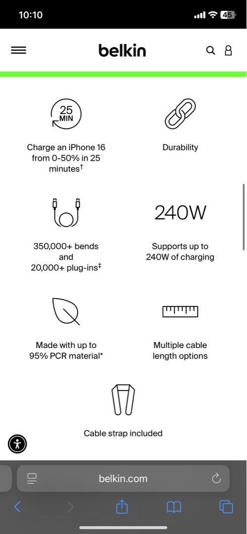 Belkin USB-C to USB-C Cable (Category: Chargers & Cables) located in Cavite. Submitted by wannaeiou (Listing ID 1465392063, Image 2). Description: .