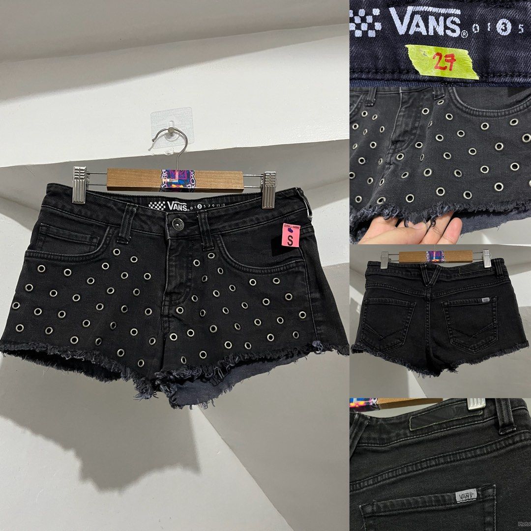 black denim Vans Grommet Shorts (Category: Shorts) located in Rodriguez. Submitted by eczts (Listing ID 1465443726, Image 1). Description: Excellent.