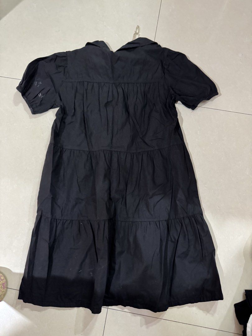 Black tiered button-down dress short sleeve size S (Category: Dresses) located in Quezon City. Submitted by sweetlyluxe (Listing ID 1465487661, Image 3). Description: - tiered dress - babydoll, puff sleeve .