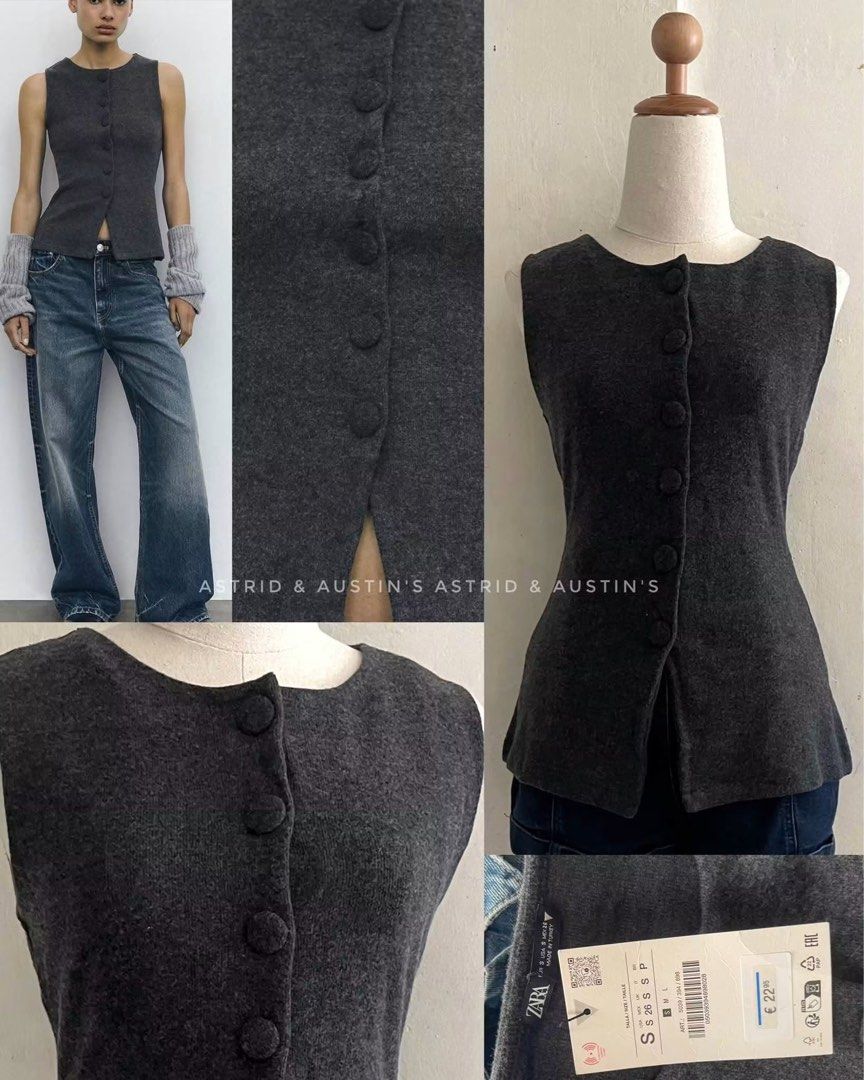 BNWT ZARA button top (Category: Sleeveless) located in Dasmarinas. Submitted by allisongrey1323 (Listing ID 1465571898, Image 1). Description: BNWT ZARA button top Small on tag price: 950.
