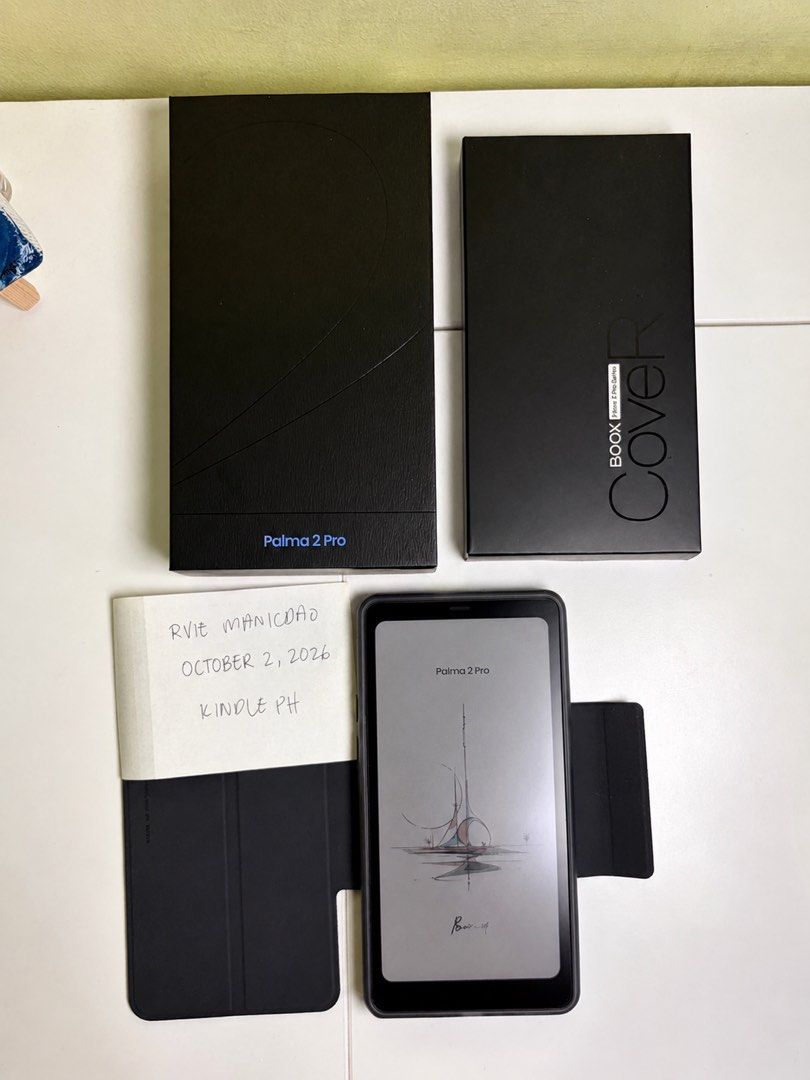 Boox Palma 2 Pro (Colored E-ink) (Category: E-Readers) located in Quezon City. Submitted by wobipotato (Listing ID 1465486085, Image 1). Description: BOOX PALMA 2 PRO (Colored E-Ink) Price: 18,500 Color: Black Storage: 128GB, upgradable memory (Hybrid sim slot) (Had to put 64 gb here because there's no 128gb option) Refurbished: NO Purchased from: Onyx Boox Official orange app at 24,499 php Inclusion: Complete with box and original flip case, cha