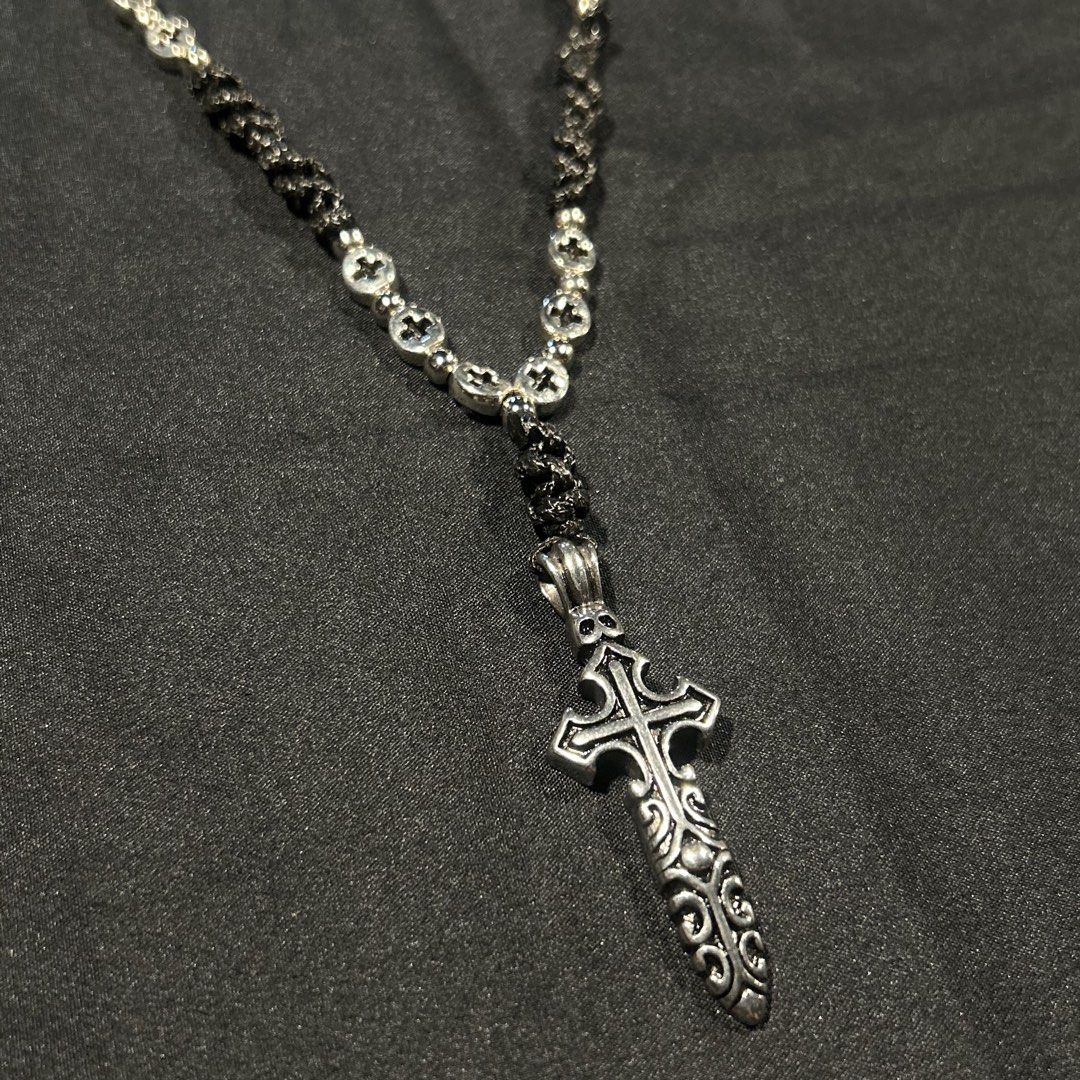 braided sword cross necklace (Category: Necklaces) located in Manila. Submitted by sophialeigh (Listing ID 1465521056, Image 1). Description: handmade jewelry - stainless - adjustable - non tarnish 🏷️ alt y2k beads chainmail accessories gothic .