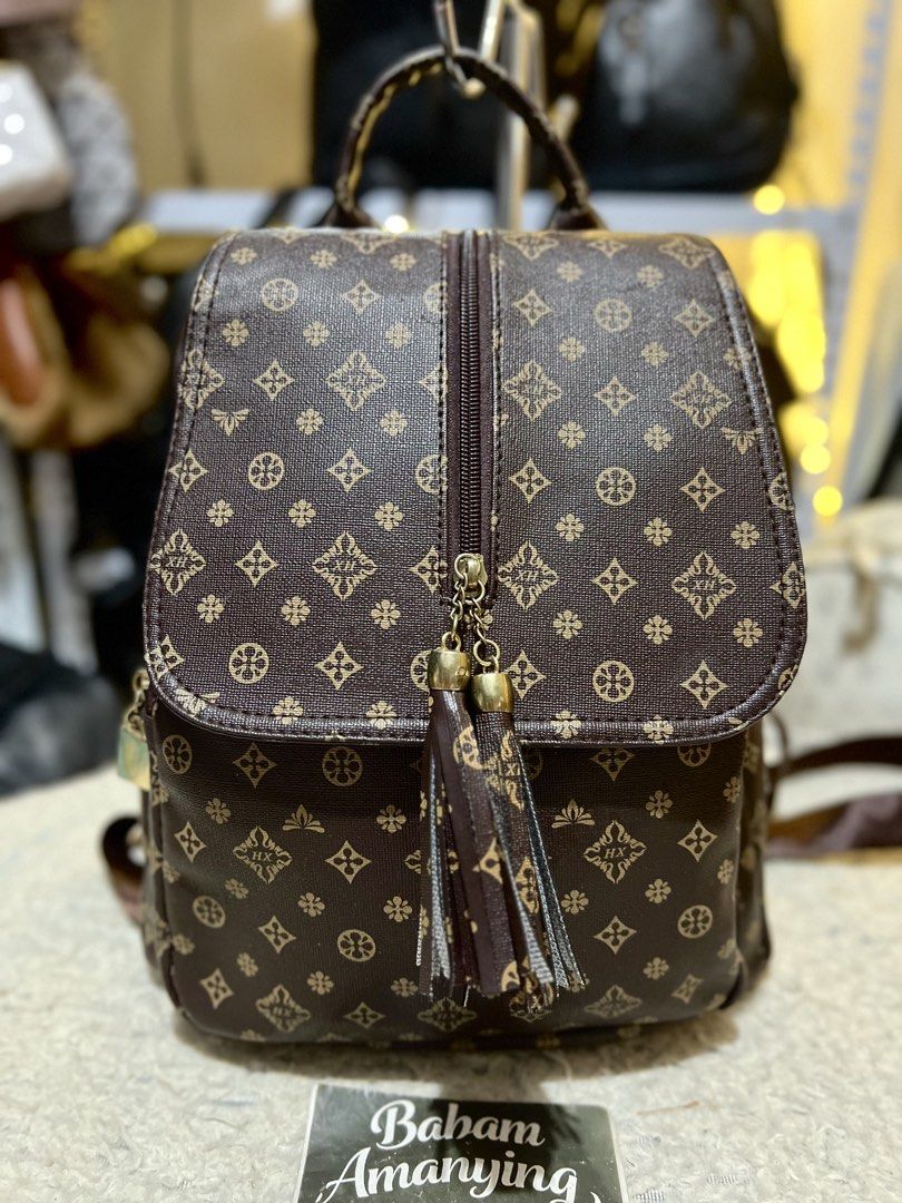 Brown Printed Backpack Medium (Category: Backpacks) located in Rizal. Submitted by babamamanyingonlineshop (Listing ID 1465530336, Image 1). Description: .