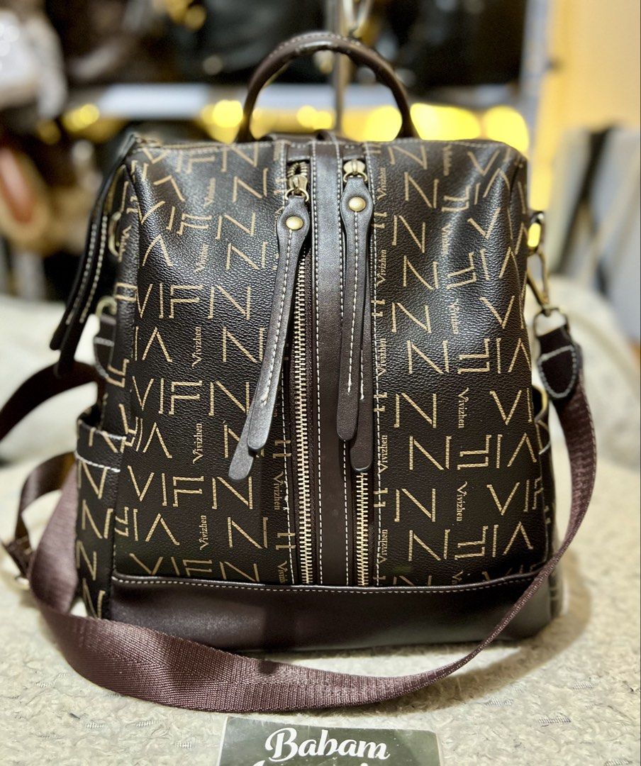 Brown Printed TWO WAY Backpack Medium to Lrge (Category: Backpacks) located in Rizal. Submitted by babamamanyingonlineshop (Listing ID 1465539434, Image 1). Description: .