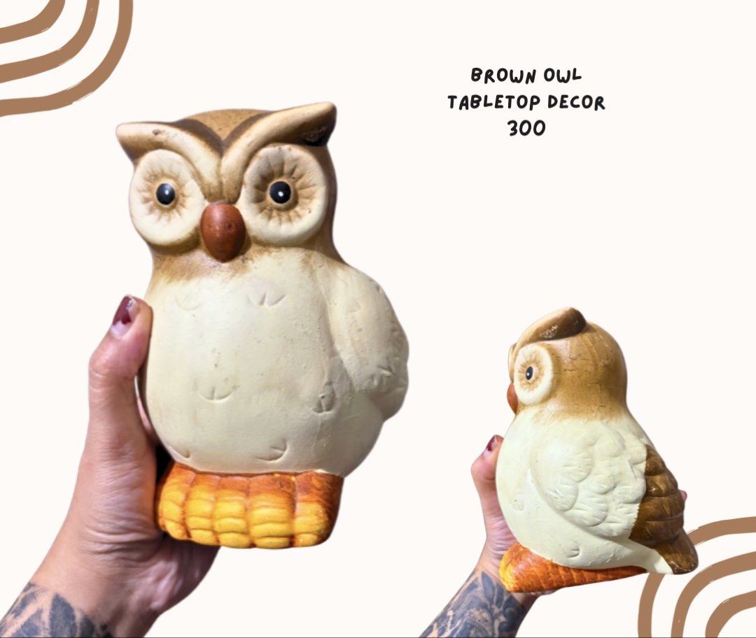 Brown Stoneware Owl Tabletop Decor (Category: Other Home Decor) located in Pasig City. Submitted by homeyvibesph (Listing ID 1465438666, Image 1). Description: .