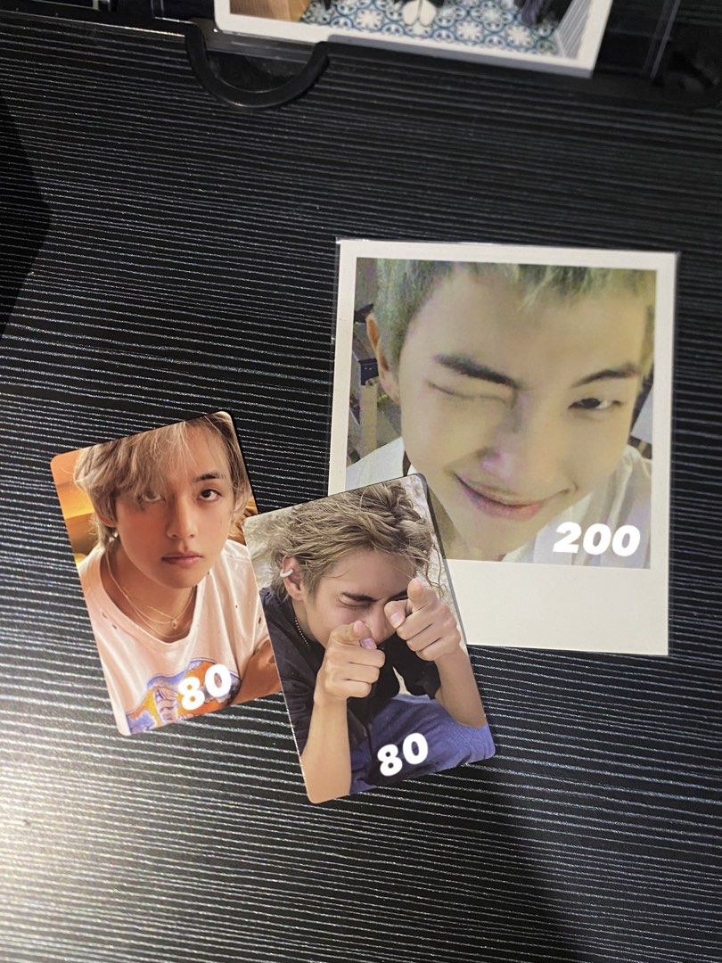 BTS V and RM Photocards and Polaroid (Category: K-Wave Merchandise) located in Manila. Submitted by luckywind-483330 (Listing ID 1465534823, Image 1). Description: taehyung layover album pc & rm wings pola can send condi if inch, prices on pic.