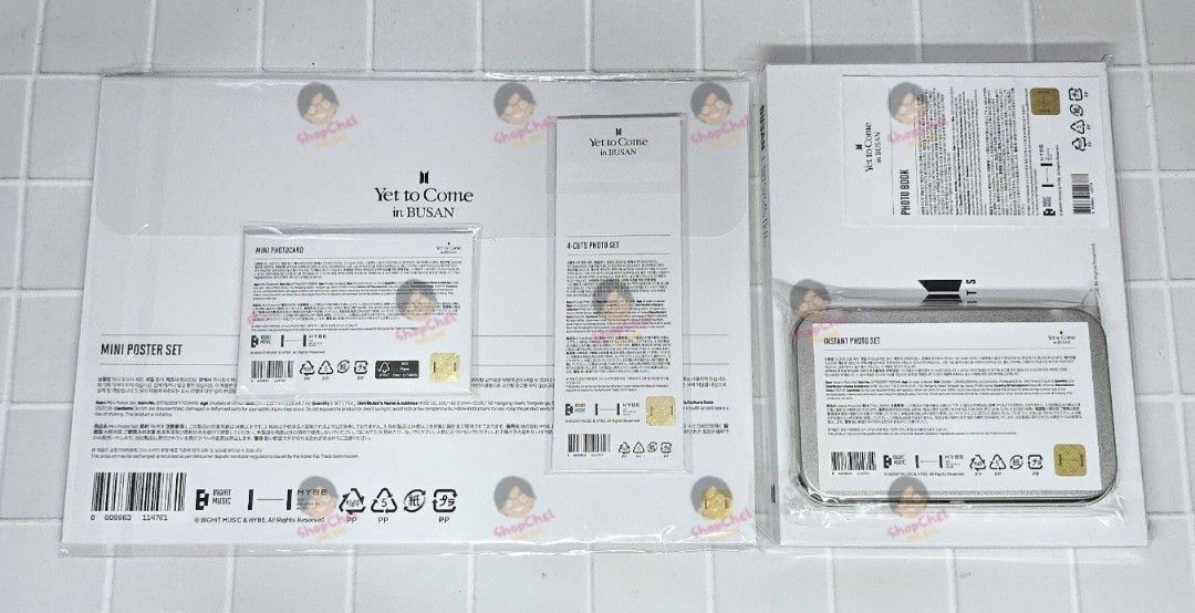 BTS Yet to Come in Busan MD Set Sealed (Category: K-Wave Merchandise) located in Cainta. Submitted by shopchelonline (Listing ID 1465510313, Image 2). Description: BTS Yet to Come in Busan MD Set Sealed ✅️mini poster, mini poca, 4cut photo, photobook, instant photo set 🛒3,700.00each(all in)+lsf 70%DP - NEW BUYER 50%DP - OLD BUYER RB: 15 DAYS AFTER DP; NETA 💎Pre-order -NO RUSH SHIPPING 💎Korea Pasabuy - NORMAL ETA 💎Colors may vary due to lighti