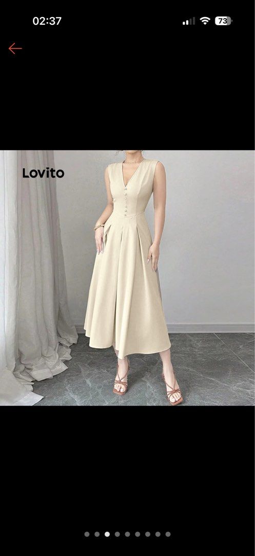 Button Khaki Dress (Category: Dresses) located in Taguig. Submitted by delamar_27 (Listing ID 1465554319, Image 1). Description: •Dress from Lovito •Worn once •Perfect for events/parties.