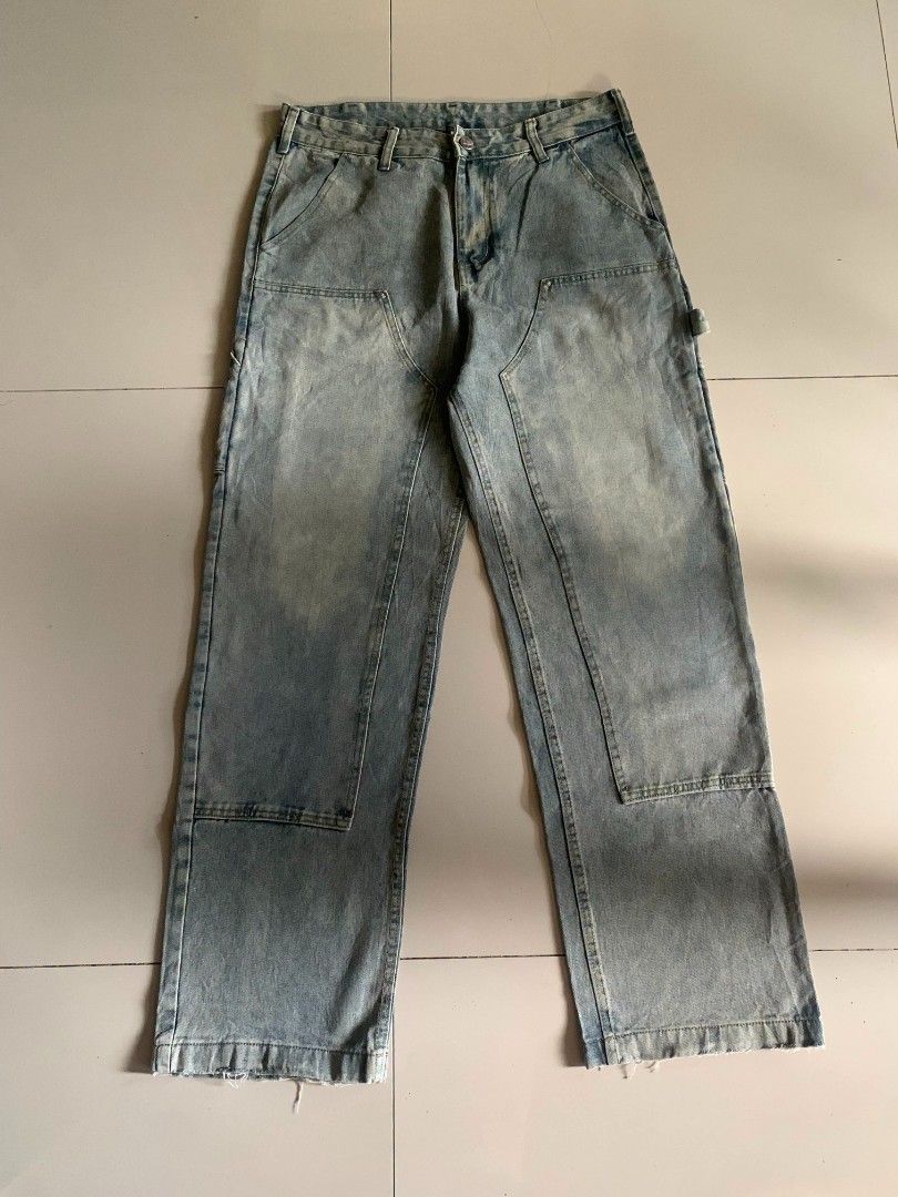Carpenter Double Knee Pants (Category: Jeans) located in Cebu City. Submitted by authentica.28 (Listing ID 1465528816, Image 1). Description: Carpenter pants double knee Details: 📋 waistline-32📐 length-42.5📐 thighs-11.5📐 hem-9📐 condition rate 10/10✔️ color rate 10/10✔️ issue:heel drag NOTE:❗️ •No free shipping •No COD •Payment first •MOP Gcash / Cash •Color may vary due to lighting •1-2 days reservation(need downpayment ₱100 per item) •No re