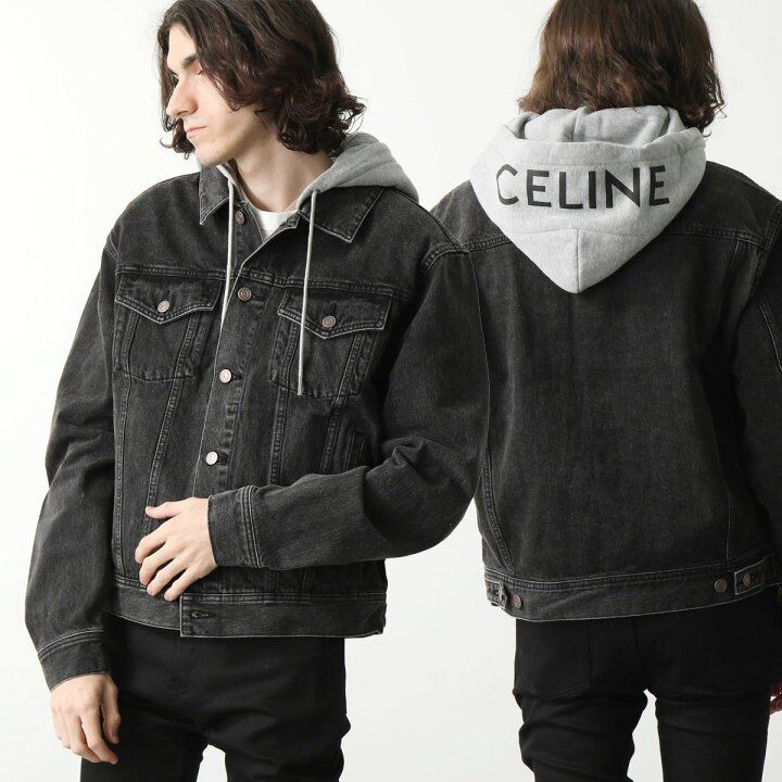 Celine FW23 Hooded Trucker Denim Jacket (Category: Luxury Apparel) located in Naga. Submitted by dailyshipped (Listing ID 1465554181, Image 1). Description: Details of the item: Size: S on tag Length: 24.5” Width: 22 Color rate: 9/10 Issue: none Need wash .