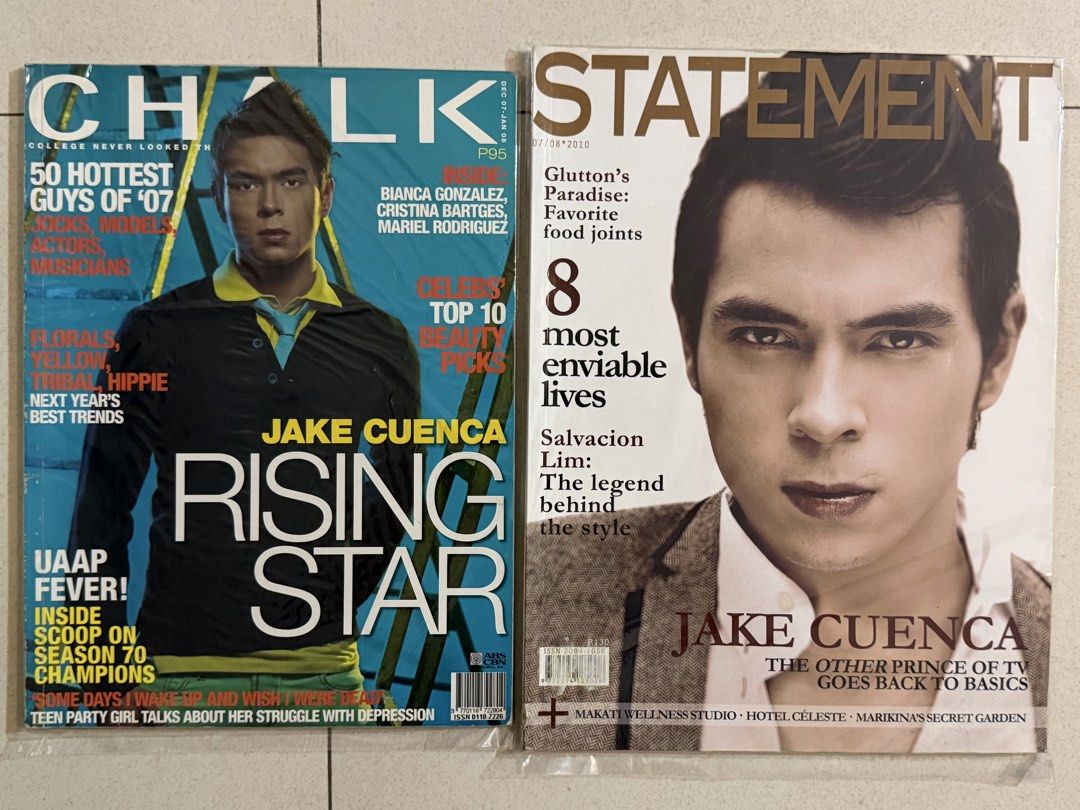 Chalk and Statement Magazines bundle Jake Cuenca (Category: Magazines) located in Pasay City. Submitted by gahaman02 (Listing ID 1465428017, Image 1). Description: good condition. some flaws and creases.