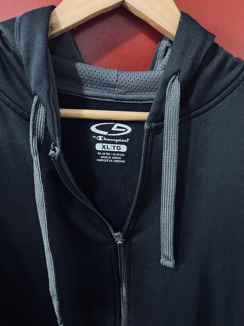 Champion full-zip hoodie (Category: Coats, Jackets and Outerwear) located in Quezon City. Submitted by wacpon_061972 (Listing ID 1465432256, Image 2). Description: Champion full-zip hoodie with front pockets and light grey drawstrings..