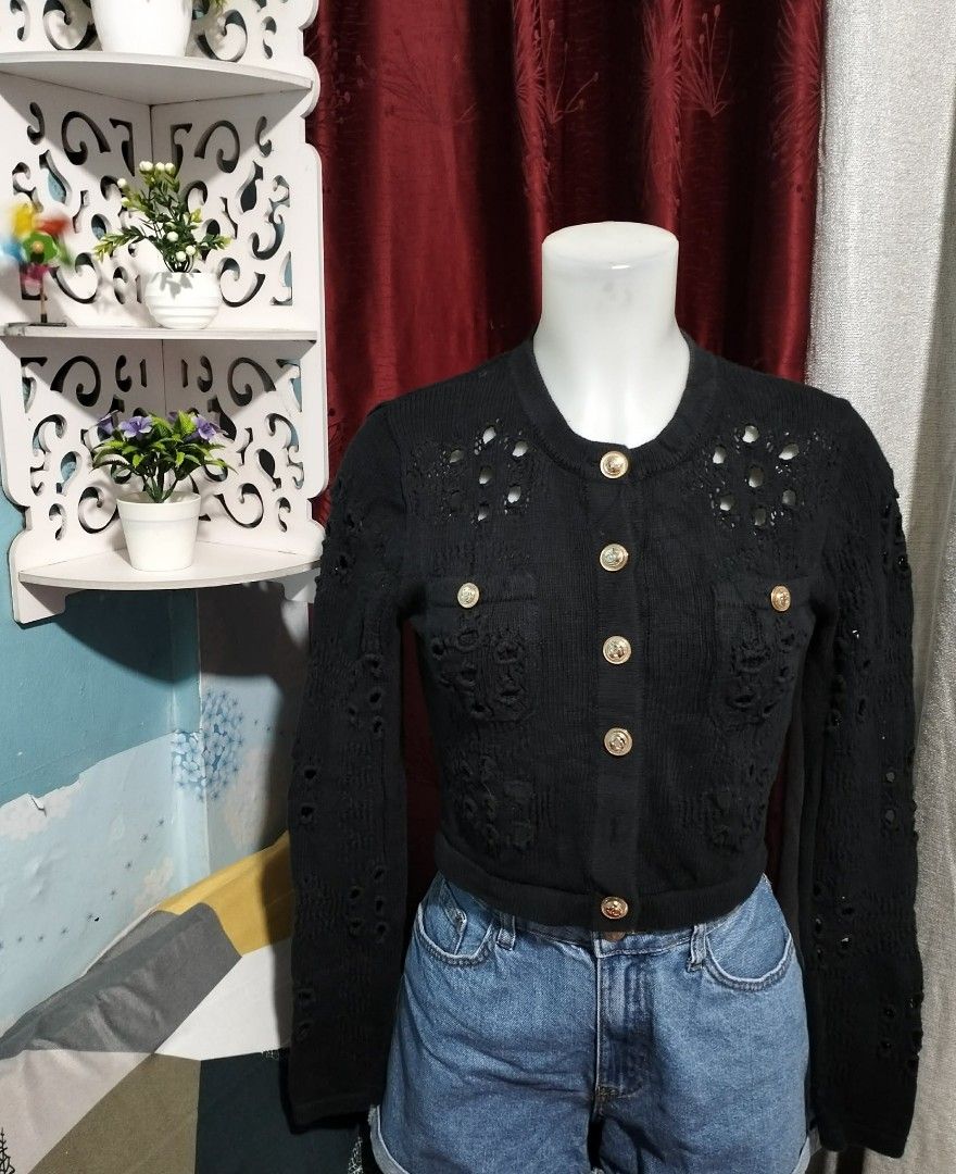 Chanel Black Knitted Cardigan (Category: Coats, Jackets and Outerwear) located in Manila. Submitted by andrealaplana26 (Listing ID 1465517500, Image 1). Description: Minor Issue: Missing 1 button but not noticeable authentic with complete tags .