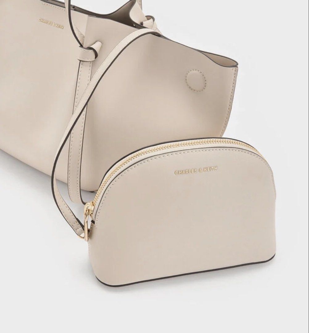 Charles & Keith Calla tote bag Oat - Size L (Category: Tote Bags) located in Manila. Submitted by justshop.ph (Listing ID 1465549040, Image 3). Description: bought from Korea dust bag included.