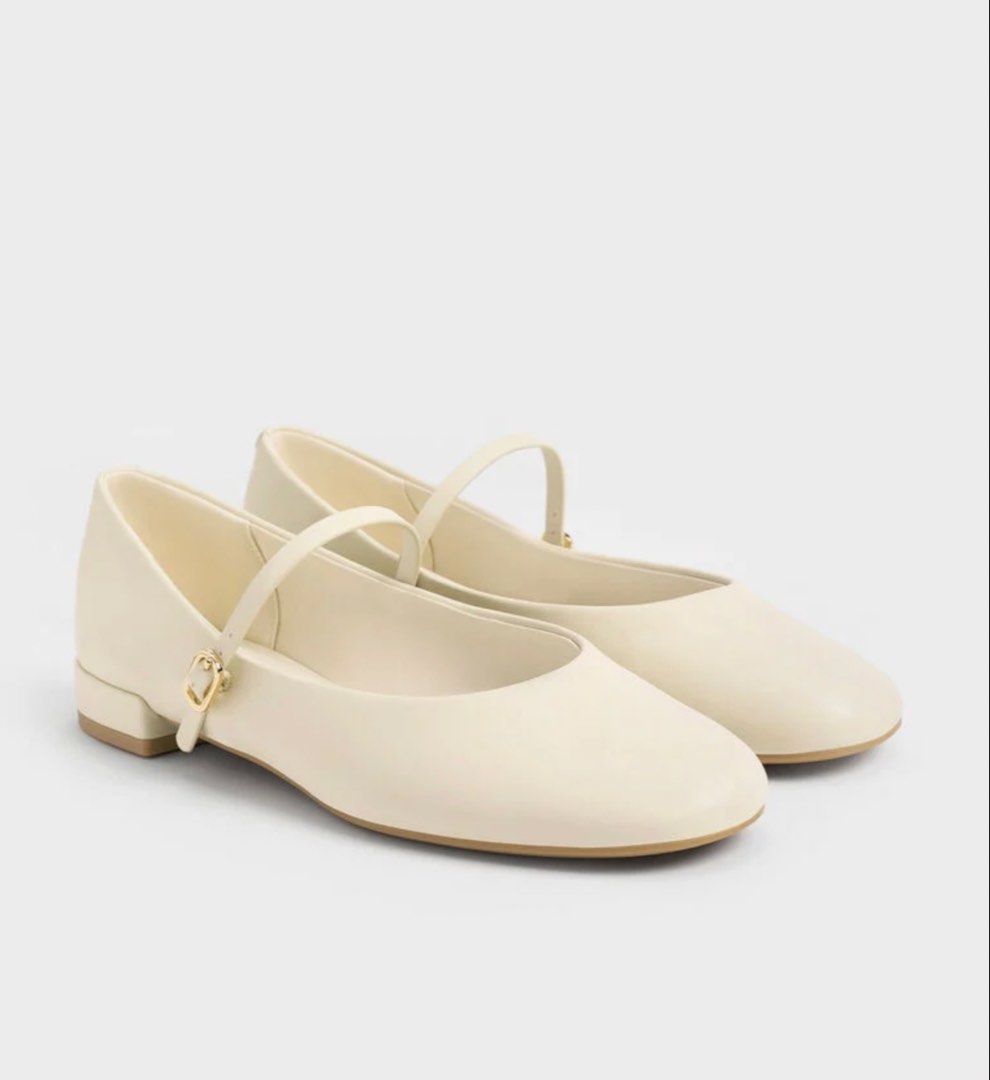 Charles & Keith Mary Janes in Chalk (Category: Flats & Sandals) located in Baguio. Submitted by alwaysdeclutter1ng (Listing ID 1465413436, Image 2). Description: Bought in Megamall. With Paper Bag Box and Receipt. Used once lang. actual picture to be sent in pm.