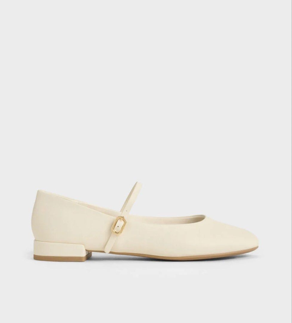 Charles & Keith Mary Janes in Chalk (Category: Flats & Sandals) located in Baguio. Submitted by alwaysdeclutter1ng (Listing ID 1465413436, Image 1). Description: Bought in Megamall. With Paper Bag Box and Receipt. Used once lang. actual picture to be sent in pm.