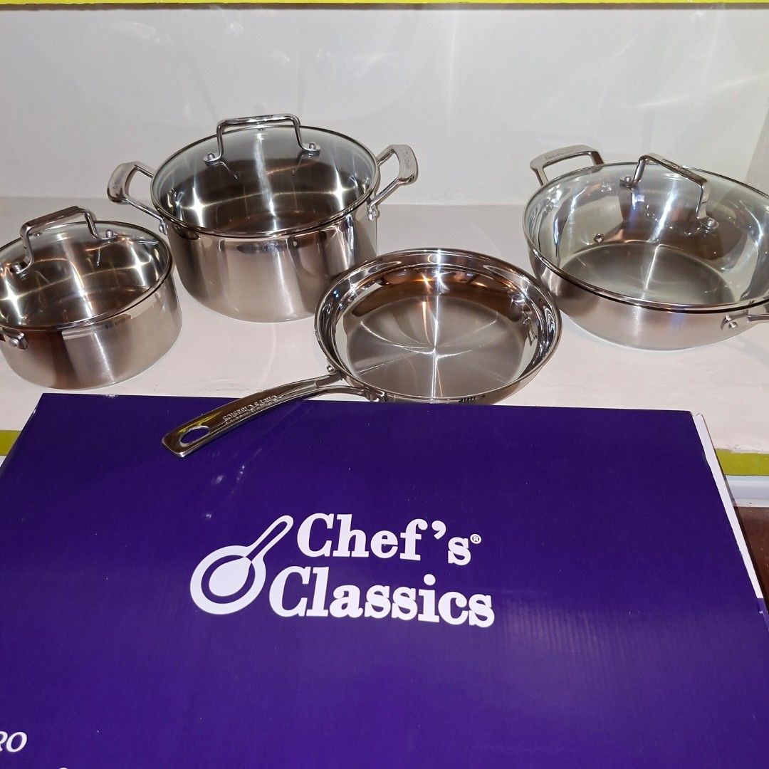Chef's classics cilantro cookware set 7pcs stainless (Category: Craft Supplies & Tools) located in Pasig City. Submitted by last_price_posted (Listing ID 1465477897, Image 3). Description: .