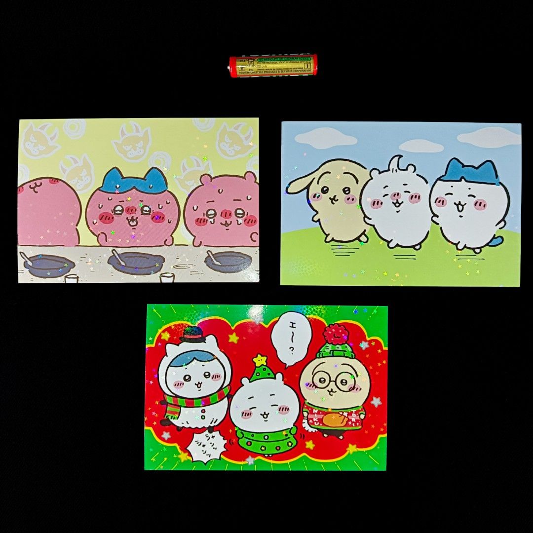 Chiikawa Bromide Glitter Illustration Photos (Category: Vintage Collectibles) located in Caloocan City. Submitted by yaha.alien (Listing ID 1465513425, Image 1). Description: ❗60 EACH * Devil Curry * Tangled - SOLD * Christmas — Authentic from Japan — MOD: J&T or GGX Standard (shipping fee c/o buyer) 📍 Caloocan City, Metro Manila 📌 Please note that the item may exhibit minor imperfections. Actual item photos shown / WYSIWYG ➡️ More Chiikawa ite