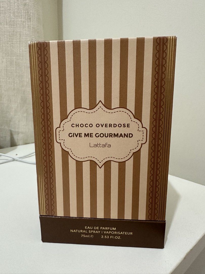 Choco overdose Give me Gourmand Lattafa (Category: Fragrance & Deodorants) located in Pasig City. Submitted by ihavesomuchstuff (Listing ID 1465459740, Image 3). Description: Given as a gift MOP: BPI / Maya / GCash Shipping via: Grab or Lalamove at buyer’s expense .