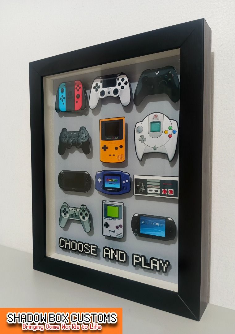 Choose & Play - Video Game Theme Shadow Box (Category: Nintendo) located in Quezon City. Submitted by natzuki10 (Listing ID 1465395300, Image 3). Description: Choose & Play - Video Game Theme Shadow Box Height: 10 inches Width: 8 inches *Handmade Pixel Shadow Boxes *Accepting Customized Designs *Perfect for Gamers & Collectors #videogames #playstation #nintendo #xbox #roomdecor #collection #controller #gamer #gift.