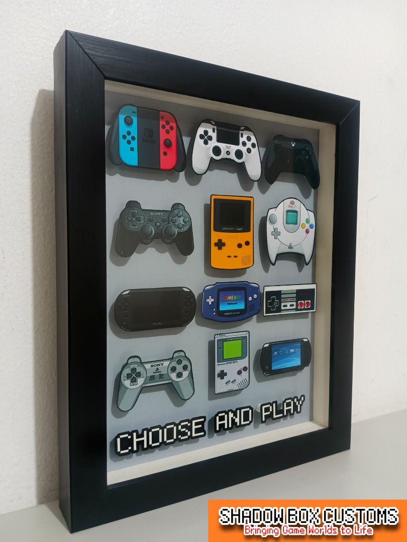 Choose & Play - Video Game Theme Shadow Box (Category: Nintendo) located in Quezon City. Submitted by natzuki10 (Listing ID 1465395300, Image 2). Description: Choose & Play - Video Game Theme Shadow Box Height: 10 inches Width: 8 inches *Handmade Pixel Shadow Boxes *Accepting Customized Designs *Perfect for Gamers & Collectors #videogames #playstation #nintendo #xbox #roomdecor #collection #controller #gamer #gift.