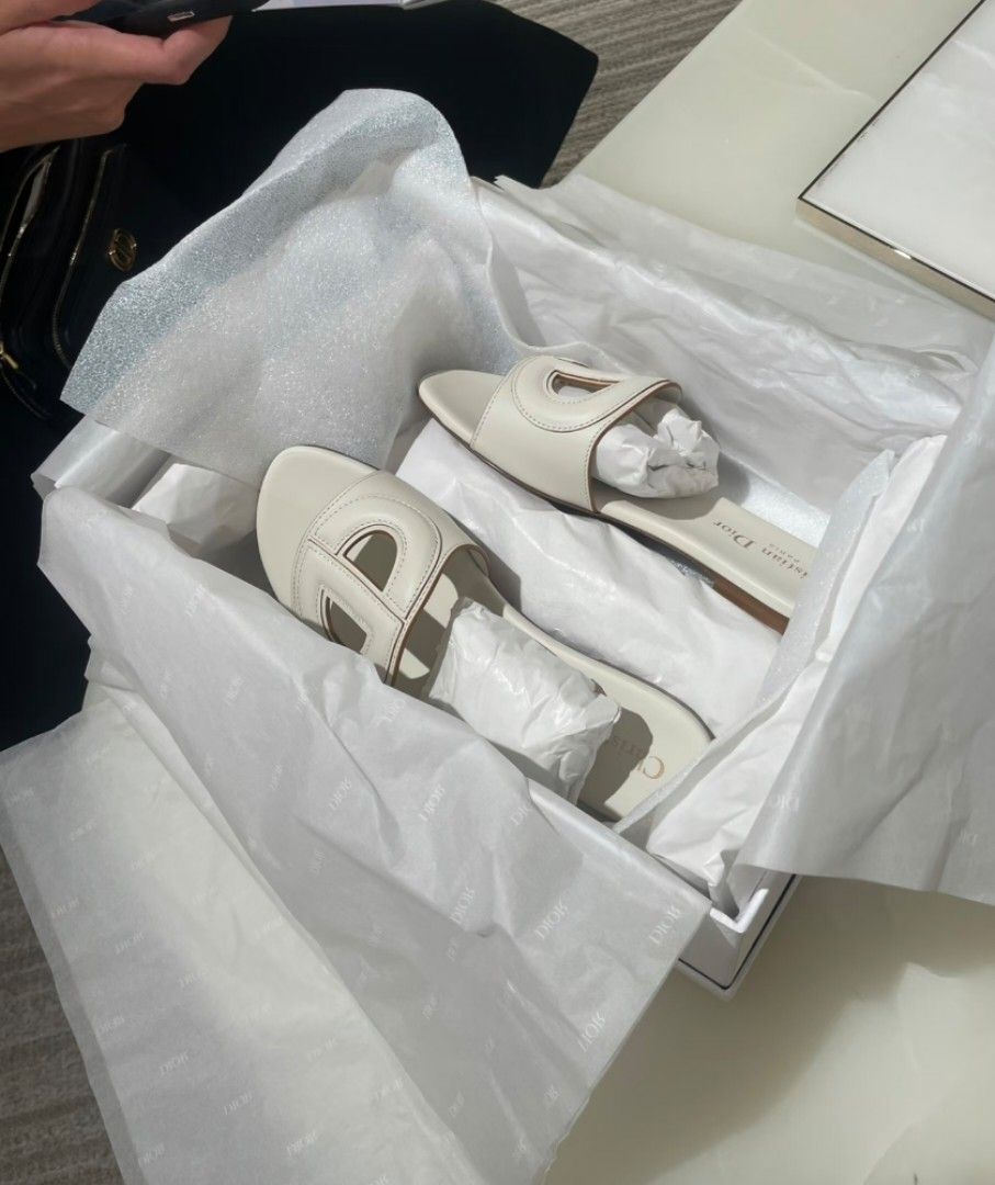 Christian dior d way sandals (IN TRANSIT) (Category: Sneakers & Footwear) located in Las Pinas. Submitted by glamdustph (Listing ID 1465543986, Image 2). Description: 💯 authentic STAFF SALE eu39 only open for reservation arriving next week plus loc sf.