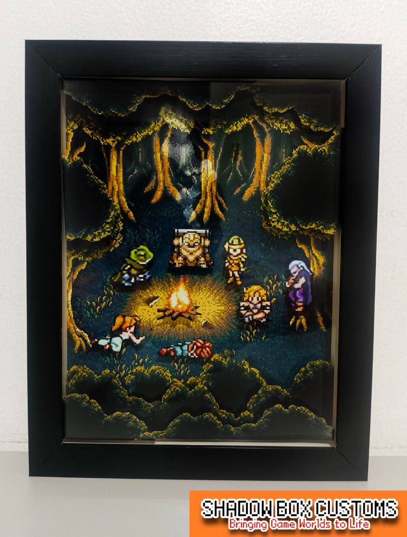 Chrono Trigger Retro Game Shadowbox (Category: Nintendo) located in Quezon City. Submitted by natzuki10 (Listing ID 1465397412, Image 2). Description: Chrono Trigger Retro Game Shadowbox Height: 10 inches Width: 8 inches *Handmade Pixel Shadow Boxes *Accepting Customized Designs *Perfect for Gamers & Collectors #videogames #roomdecor #collection #gamer #gift.