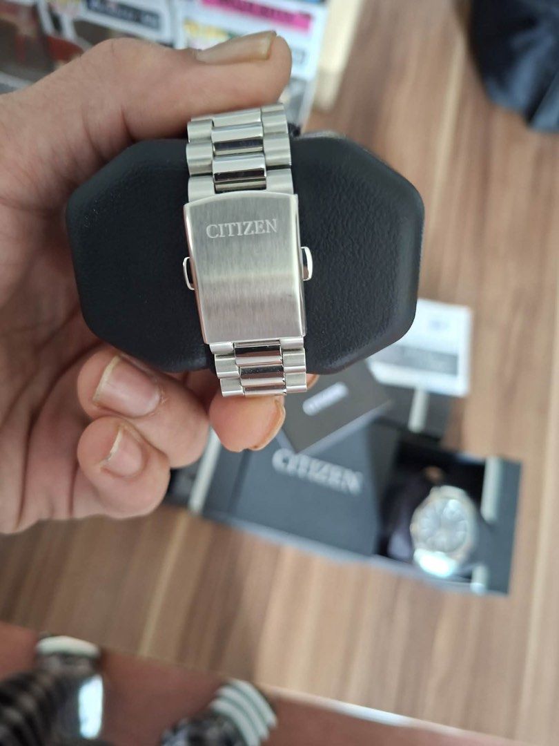 Citizen Tsuyosa Automatic Watch Beige Dial (Category: Men's Watches) located in Valenzuela. Submitted by piayap14 (Listing ID 1465505114, Image 3). Description: - Model: Citizen Tsuyosa Automatic Watch - Dial: Champagne sunburst dial with elegant gold indices - Crystal: Clean crystal featuring a date window at 3 o'clock with a cyclops magnifier - Case & Bracelet: Polished stainless steel case with a matching integrated bracelet and signed folding