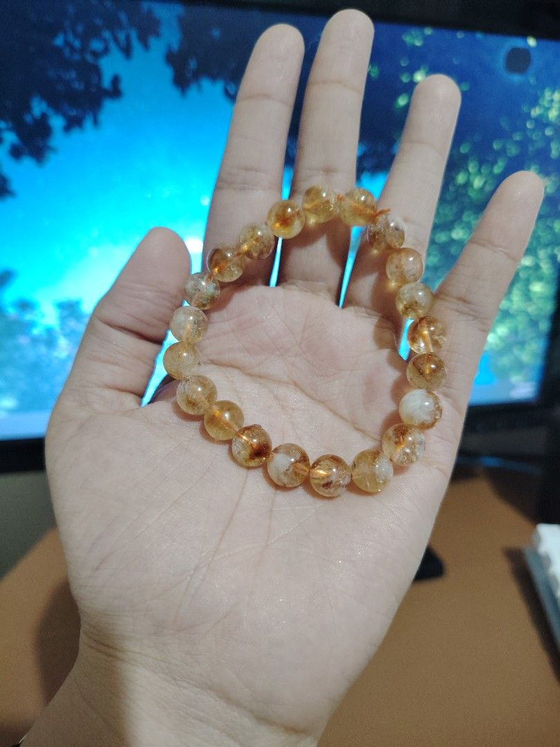 Citrine Beaded Bracelet (Category: Bracelets) located in Caloocan City. Submitted by cherishedfinds (Listing ID 1465434478, Image 2). Description: - Real Stone - Note: Some beads may have slight imperfections in shape, roundness, or surface details. These are normal characteristics. - Spent 500, get a freebie 🎁 You may add items from my other listings 💯.