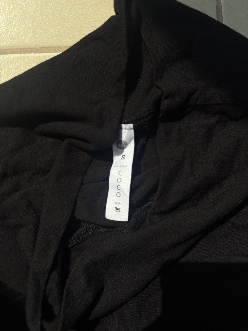 Coco Black Wide Leg Pants Size S (Category: Jeans) located in Quezon City. Submitted by therealpaulsebastian.910 (Listing ID 1465391675, Image 2). Description: - Brand: Coco - Size: S (Tag attached, brand new) - Color: Classic black - Waist: High waist with a smooth fold-over design - Fit: Relaxed through the legs with a nice drape - Material: Soft, stretchy, and comfortable fabric - Versatility: Great for casual outings or cozy lounging at home.